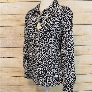 Jones New York Cheetah Print Button Down Shirt Sz Large​